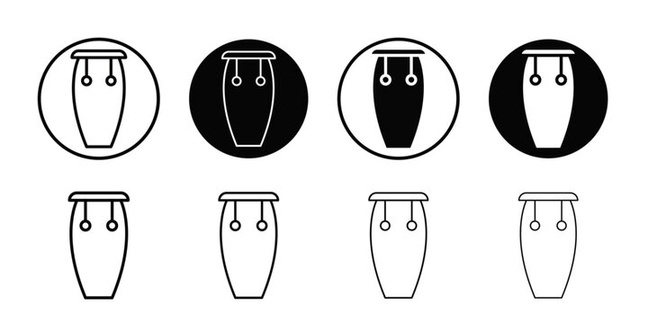 Conga drum icon Black and white outline vector