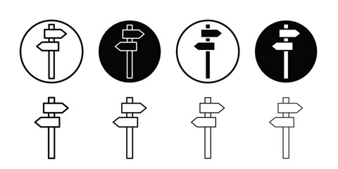 crossroads sign icon Black and white outline vector
