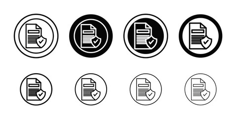 data protection icon Black and white outline vector