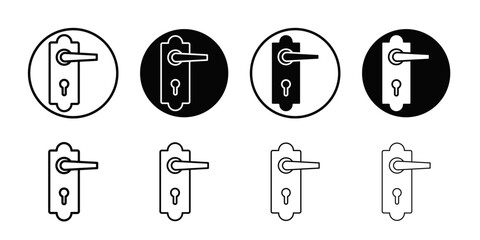 Door knob icon Black and white outline vector