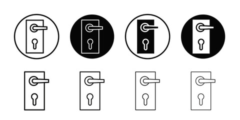 Door knob icon Black and white outline vector