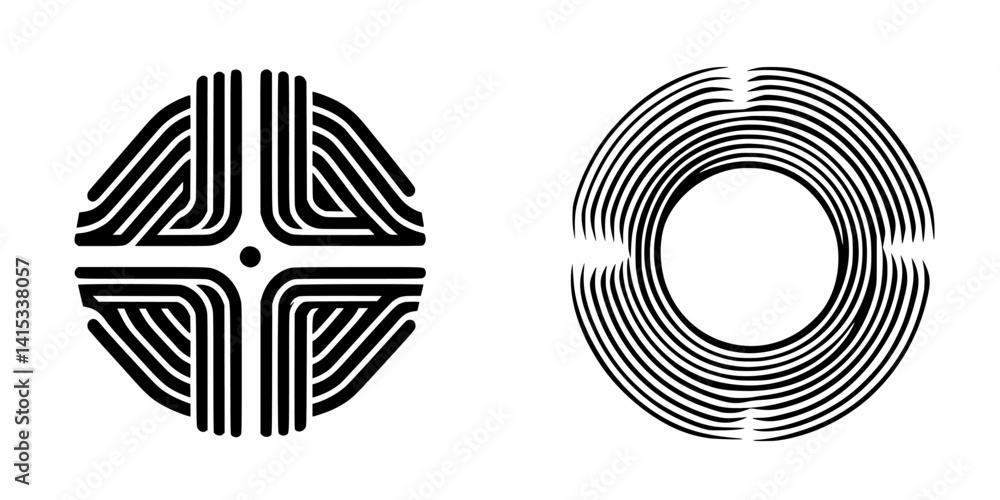 Poster vector illustration of abstract geometric patterns showcasing unique designs for creative projects a