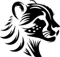 Fierce Cheetah Head Tribal Tattoo Design Art Graphic	