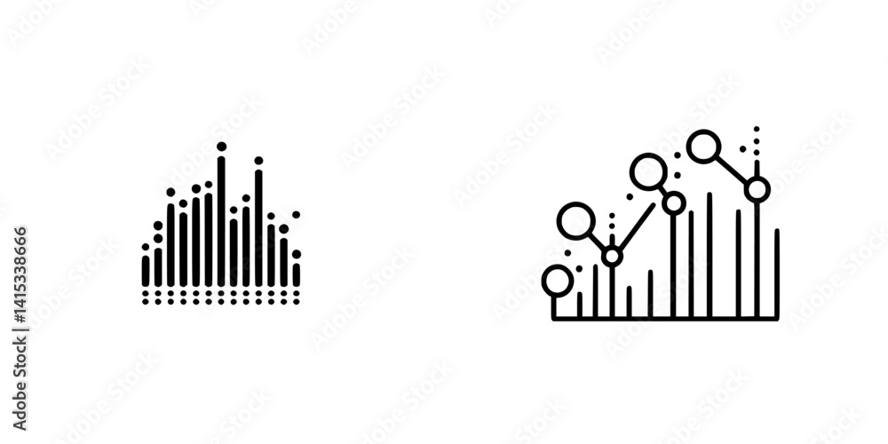 Poster stylized vector illustration of data visualization elements depicting growth and analysis trends in 