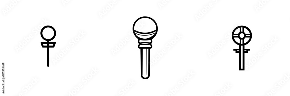 Poster vector illustration icons representing different types of pins commonly used in various applications