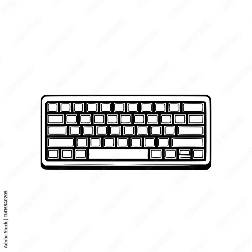 Poster vector illustration of a computer keyboard design for digital and technology-related concepts