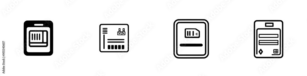 Poster vector illustration icons representing various barcode and qr code designs for commercial use in dig