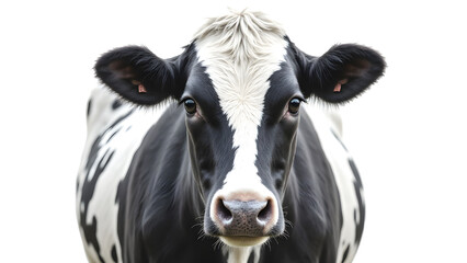 one black and white cowsanimal bundle isolated on  a PNG background.	