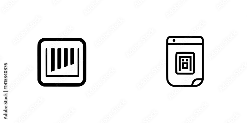Poster vector illustration icons representing data analysis and digital user interaction within a modern de