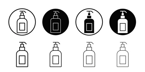 Liquid soap container icon Black and white outline vector