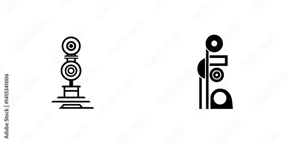 Poster vector illustration icon depicting abstract shapes representing motion and direction in a minimalist