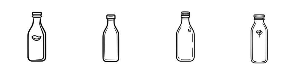 Vector illustration of various bottle designs suitable for beverages