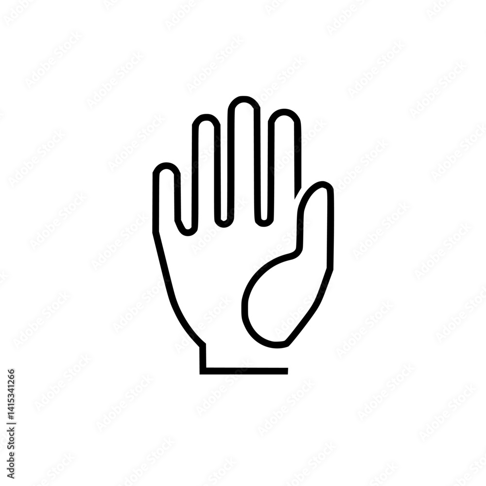 Poster hand illustration icon representing various gestures and activities in a simple design style