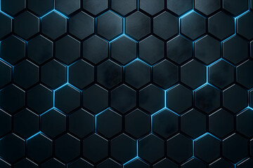 Futuristic hexagonal pattern with glow effect.