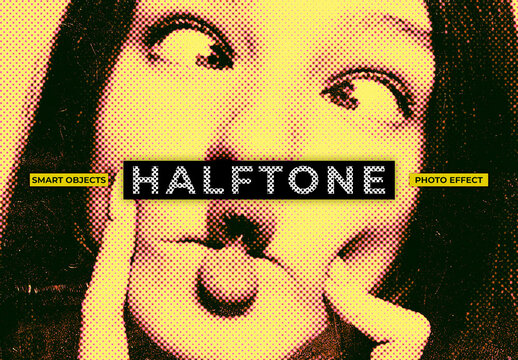 Halftone Image Effect Mockup
