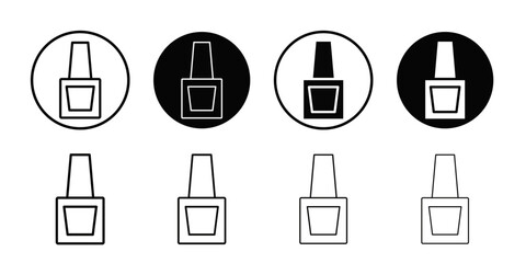 Nail Polish Icon Black and white outline vector
