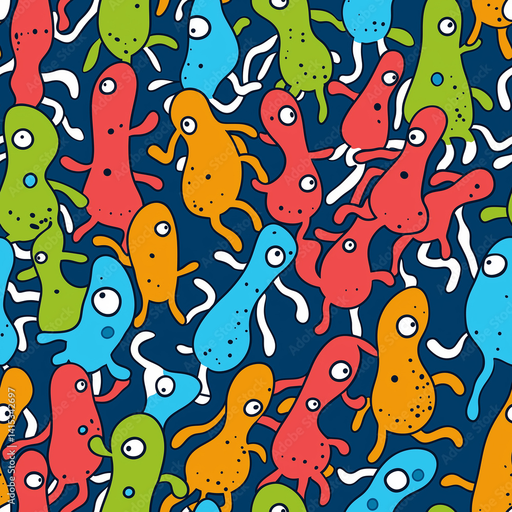 Poster playful irregular seamless pattern wallpaper motifs for backgrounds fun and colorful backdrop for cr