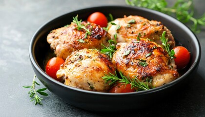 Roasted chicken thighs with herbs
