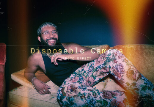 Disposable Camera Image Effect Mockup