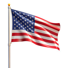 Obraz premium White background illustration of patriotic Flag Day — high resolution, isolated, PNG style