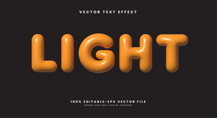 Light inflated style editable text effect Template