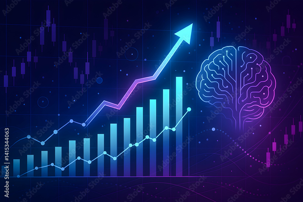 Aufkleber graph showing business growth and analytics.