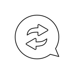 Refresh chat, reload message icon design isolated on white background. Vector illustration