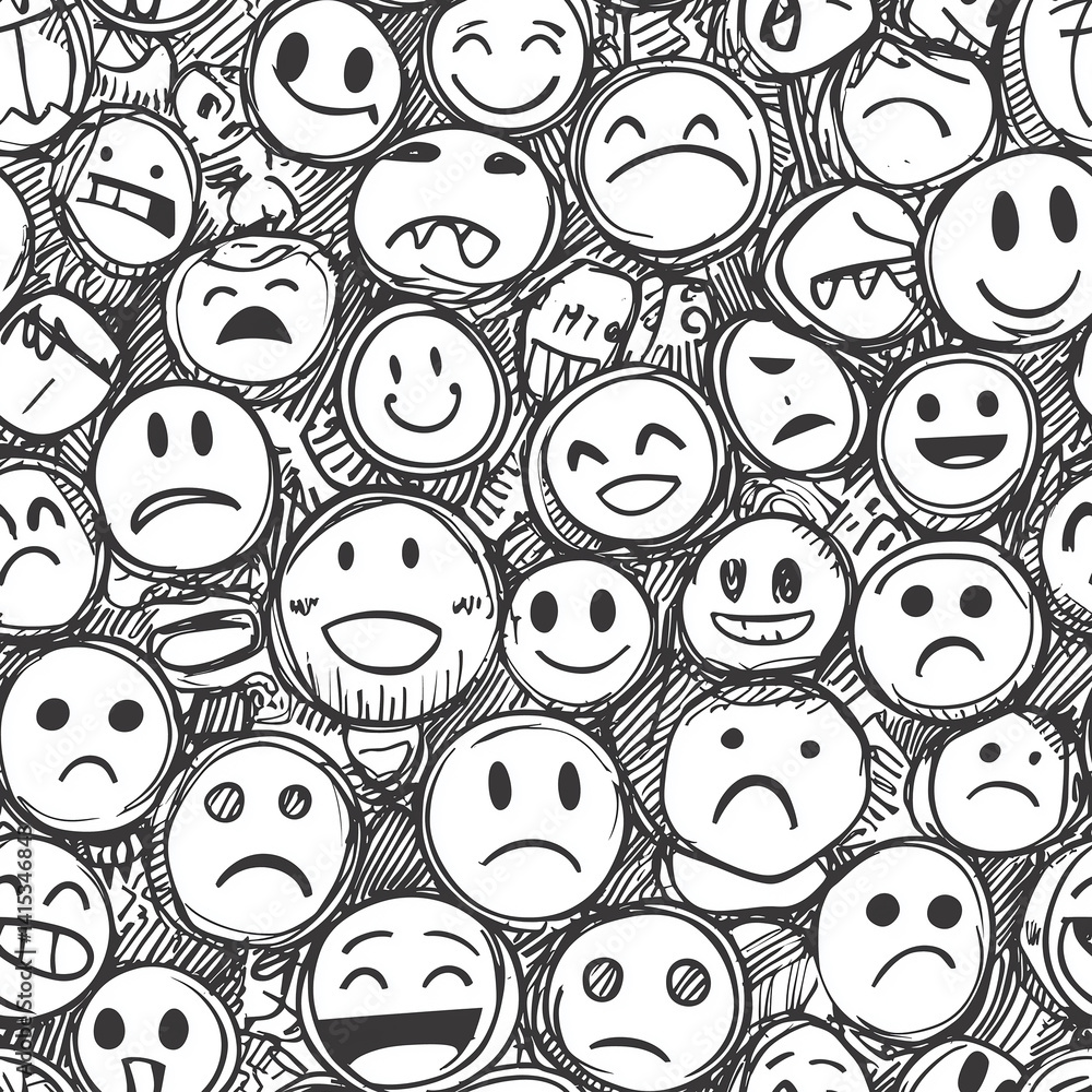 Poster playful doodles lines seamless pattern wallpaper with irregular motifs for a fun and unique backgrou