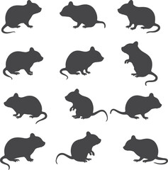 Hamster silhouettes set