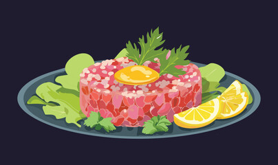 Vector Illustration - Salad Tuna Tartare