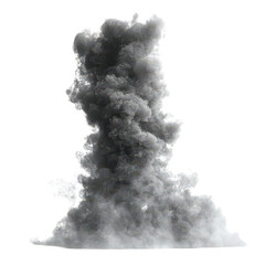Isolated realistic smoke cloud effect on black background for compositing on transparent background