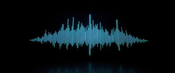 Abstract Teal Sound Waveform Digital Audio Visualization Design Element