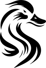 Tribal Duck Head Design Black Ink Bird Tattoo Artwork Graphic	