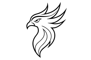 Fototapeta premium Tattoo Inspired Phoenix Head Line Art Vector