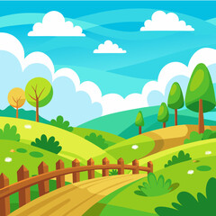 Obraz premium A Serene Countryside Vista at Sunset