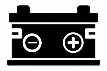 Car Battery Silhouette Vector Illustration Black