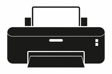Desktop Printer Silhouette Vector Illustration Black