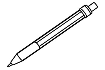 Naklejka premium Mechanical Pencil Line Art Vector Illustration With White
