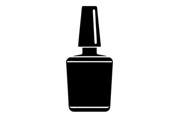 Obraz premium Nail Polish Bottle Silhouette Vector Illustration