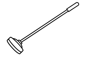 Plunger With Handle Line Art Vector Illustration