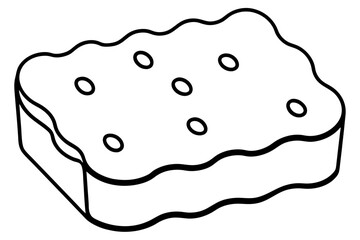 Sponge Line Art Vector Illustration With White Background