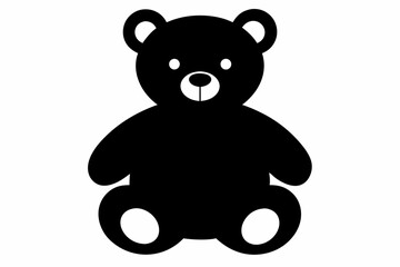 Teddy Bear Silhouette Vector Illustration Black And White
