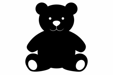 Teddy Bear Silhouette Vector Illustration Black And White