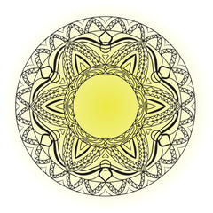 Round ornamental round frame mandala design