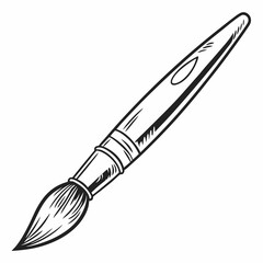 Isolated Black And White Paint Brush Illustration For Creative Projects And Designs