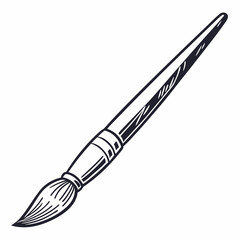 Isolated Paint Brush Vector Illustration In Sketch Style For Art