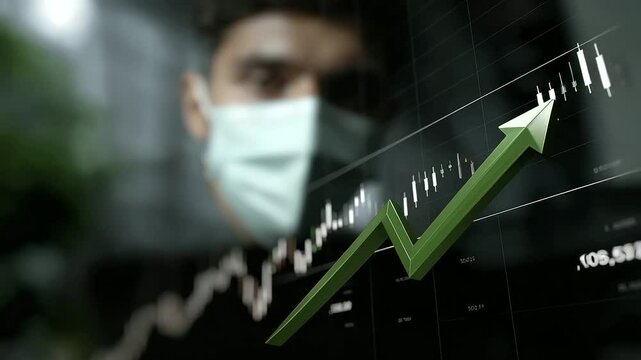 High Contrast Green Arrows Spiking Across Transparent Chart Overlay