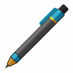 Stylized Drawing Pen Illustration With Blue And Gray Colors On White Background