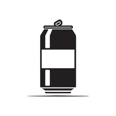 Fototapeta premium Minimalist Beverage Cans — Black and White Geometric Icon
