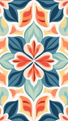 Fototapeta premium Pattern textile seamless geometry flat design top view bohemian theme animation colored pastel